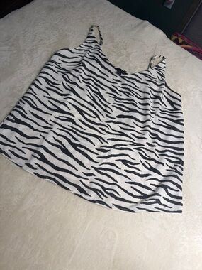 Banana Republic Zebra Print Camisole - White & Black